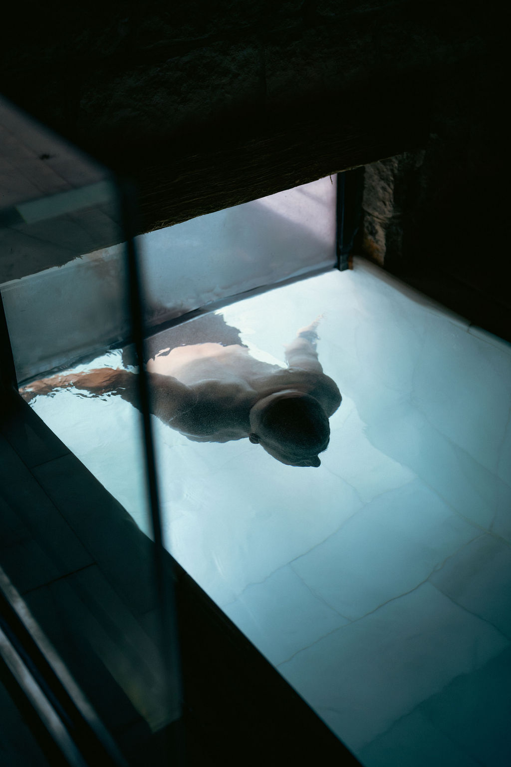 A quiet underwater moment in the pool